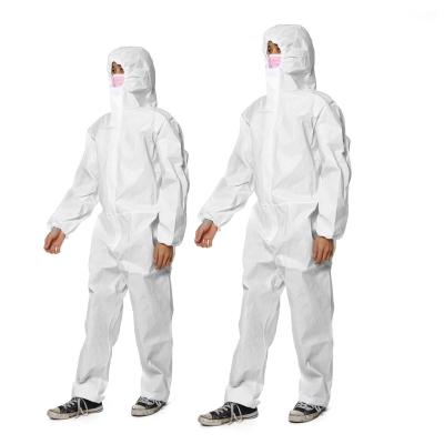 China Xl Xxl Sms Disposable Coverall Protective Suit Type 3 5/6 Water Resistant With Hood for sale