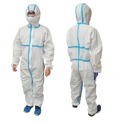 China Disposable Medical Protective Coverall Disposable Isolation Suit 90 Gsm for sale