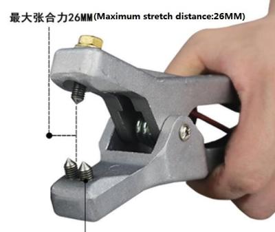 China Grey Electrostatic grounding clamp Maximum stretch distance:26MM for sale