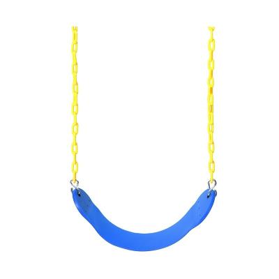 China Kids playground colorful single hanging belt swing seat for sale