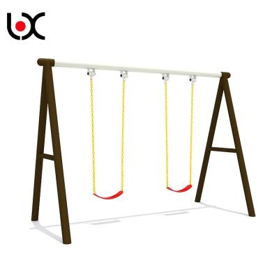China Adults Double Swing Set , LLDPE / Galvanized Pipe Outdoor Play Set for sale