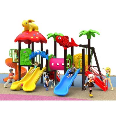 China High quality multifunctional children outdoor play area playground wholesale daycare kids plastic slide swing set for sale