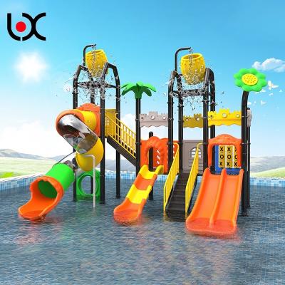 China Large water children's outdoor garden amusement play plastic playground kids water slides for sale
