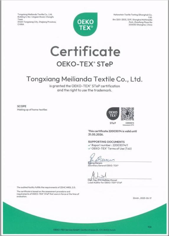 OEKO-TEX® STeP - Queen Bedding Factory