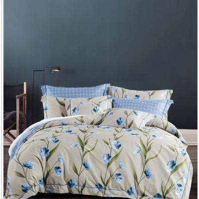 China 200TC Floral Cotton Duvet Cover Multi Color Printing for sale