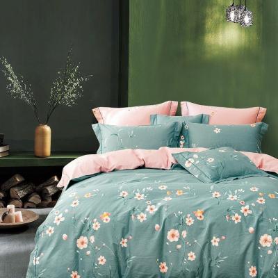 China Flower All Season 100% Cotton Bedding Printed Reversible Duvet Cover Set for sale
