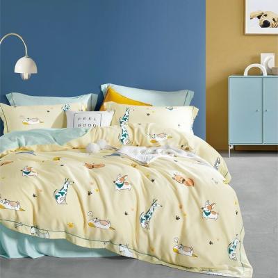 China Natural 100% Printed Tencel Fabric Sheets Bedsheet Comforter Duvet Cover Bedding Sets for sale