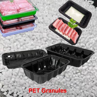 China Pre Made Frozen Food Trays Recycled PET Granules Resin Raw Material for sale
