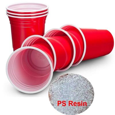 China Shatterproof High Impact Polystyrene Resin Disposable Cups Polystyrene Pellets for sale