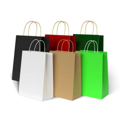 China Brown Colorful Paper Carrier Bags With Twist And Lylon Handles Shopping Bags for sale