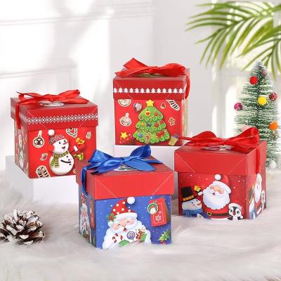 China Christmas Gift Box Cosmetics Christmas Box Packaging Square Christmas Box With Silk for sale