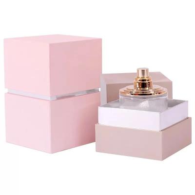 China Luxury Pink Black Perfume Packaging Boxes Glass Bottle With EVA Insert for sale