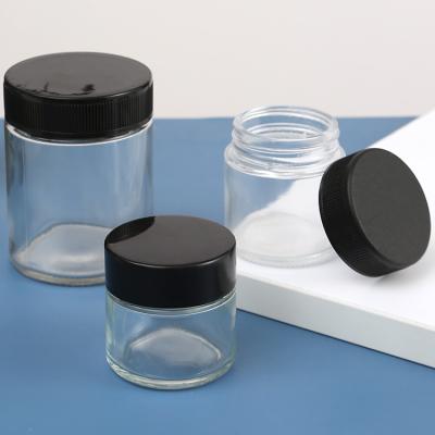 China Empty Glass Cosmetic Bottle Packaging 8oz Glass Jars With CRC Lids Children Proof Lids for sale