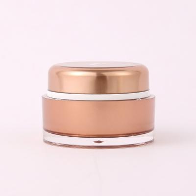 China 15ml 30ml 50ml 100ml 200ml Double Wall Acrylic Cosmetic Jar With Screw Top Lid for sale