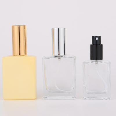 China 30ml Empty Glass Perfume Oil Cosmetic Bottle Packaging Flat Shoulder Square for sale