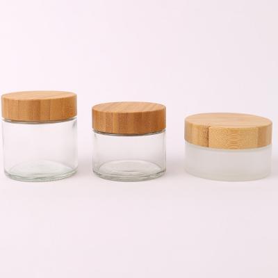 China Face Cream Cosmetic Bottle Packaging 5ml 15ml 30ml 50ml 100ml Frosted Clear Glass Jar for sale