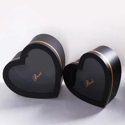 China Rigid Luxury Heart Shape Flower Packaging Box For Valentines Day Gift for sale