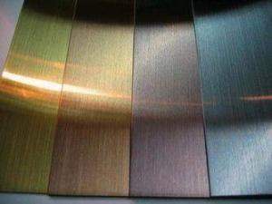 China Copper Hair Line Stainless Steel Sheet Mirror 0.3-6MM Thickness Cold Rolled for sale
