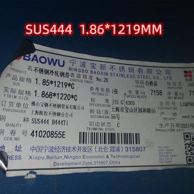 China 0.8mm Stainless Steel Sheet SS444 Grade SUS444 ASTM444 21 for sale