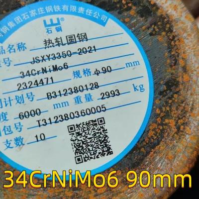 China 1.6582 / 34CrNiMo6 Steel Round Metal Bar Quenched And Tempered Alloy Engineering Steel OD 90mm for sale