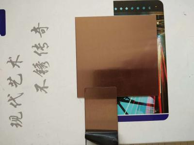 China Linha fina de aço inoxidável do espelho do metal da folha 304 do ouro de Rosa com filme do PVC à venda