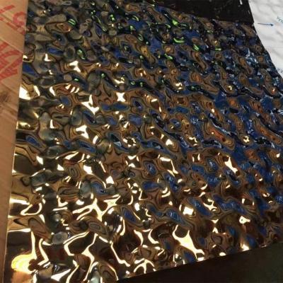 China Slit Edge 316L Stainless Steel Panel Sheet 2000mm Mirror Decoration Water Wave for sale