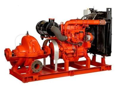 China 80hp irrigation water diesel engine fire pump Base Mounted 60hp Suction Flapper 100GPM for sale