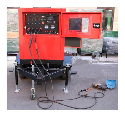 China DC Electric Arc Welder Genset Diesel Generator Mobile Trolley 450A 500Amp Engine Driven for sale