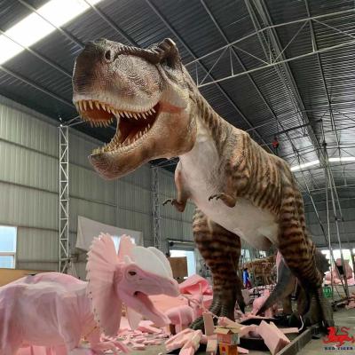 China Dinosaurio animatrónico realista de 15 m Dinosaurio de tamaño natural de Jurassic Park T Rex en venta
