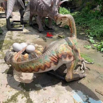 China Theme Park Equipment Realistic Animatronic Dinosaur Model Oviraptor Statue for sale