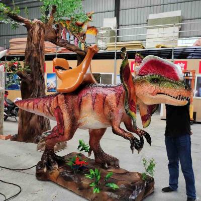 China Realistic Dilophosaurus Dinosaur Animatronics For Sale Color Customized for sale