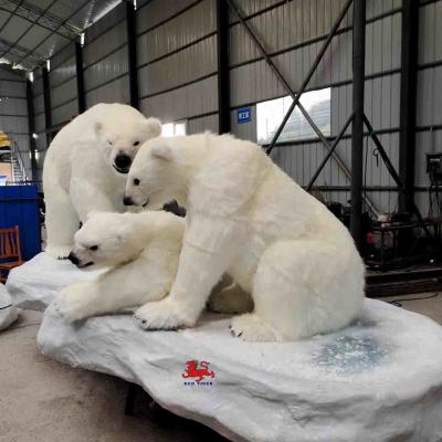 China Realistic Animatronic Life Size Polar Bear  Customized Available 12 Months Warranty for sale