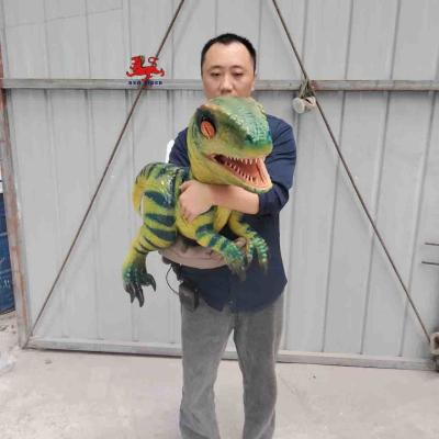 China Life Size Realistic Dinosaur Puppet , Jurassic Park Velociraptor Hand Puppet for sale