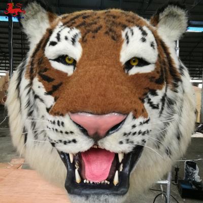 China Wall Mounted Animatronic Realistic Tiger Head Artificial Type for sale