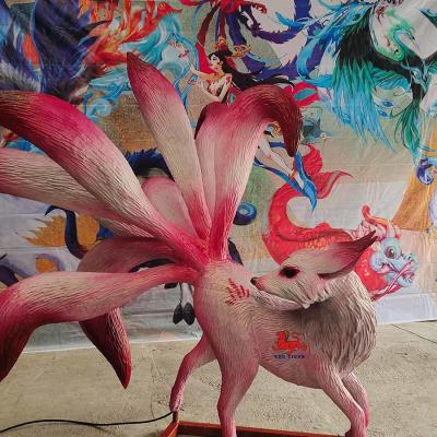 China Electronic Handcrafted Realistic Creatures Chinese Mythology Animal Nine Tailed Fox for sale