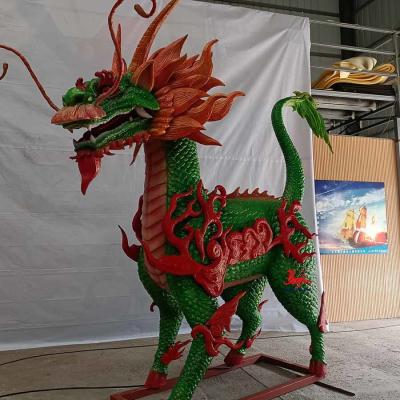 China Stuffed Props Realistic Animals For Hire With Motion And Sound Customization Qilin for sale