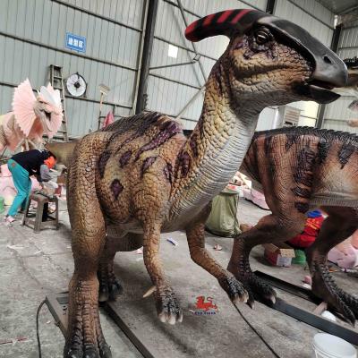 中国 4M Long Lifelike Animatronic Roaring Parasaurolophus With Mouth Open And Eye Blink 販売のため
