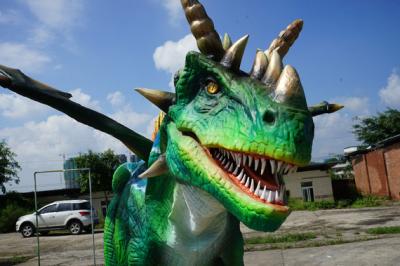 China Light Weight Animatronic Dinosaur Costume Green for sale