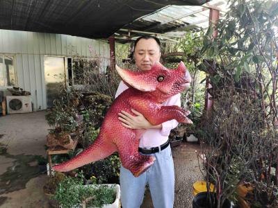 China Red Baby Customization Dino Hand Puppet For Amusement Park for sale