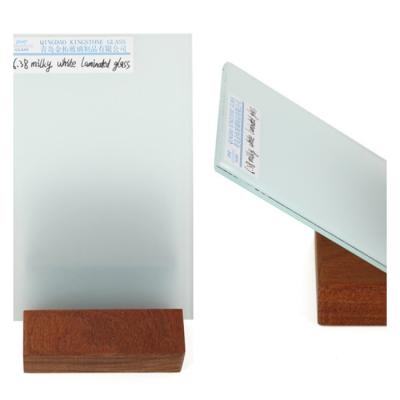 China Milky White Safety Laminated Glass UV Protection CE AS/NZS 2208 Certificated for sale