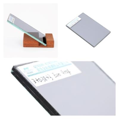 China Euro Gray PVB Interlayer Safety Colored Laminated Glass With 0.38mm PVB Thickness for sale