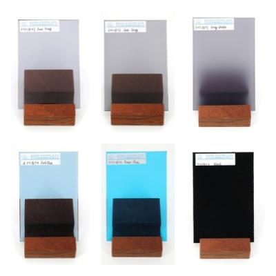 China Customized Euro Grey Blue Colored Laminated Glass Weather Resistant 6.38mm Thickness for sale