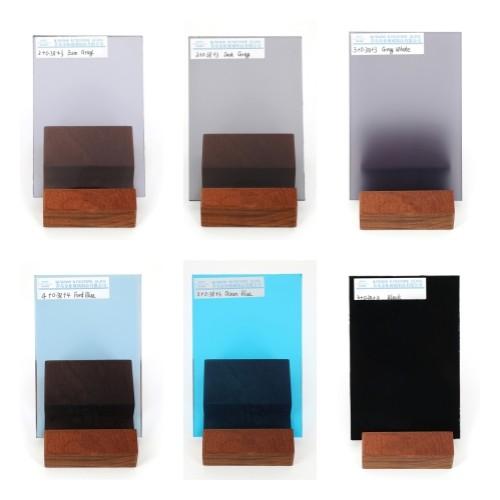 Quality Customized Euro Grey Blue Colored Laminated Glass Weather Resistant 6.38mm for sale