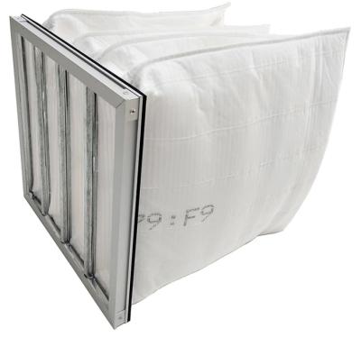 China Ultrasonic Sealed Pocket Air Filter F5-F9 For Cleanroom Glass Fiber Media for sale