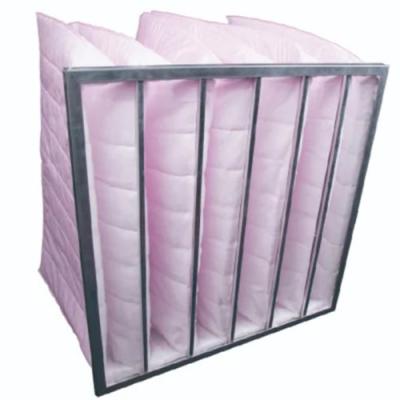 China F6 F7 F8 Pocket Air Filter Bag Galvanized Steel Frame For Cleanroom for sale