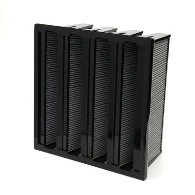China Chemical HEPA V Bank Filter Carbon Activated ABS Plastic Frame for sale