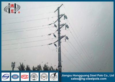 China High Voltage Octagon Steel Tubing Galvanized Steel Pole , Steel Transmission Poles for sale