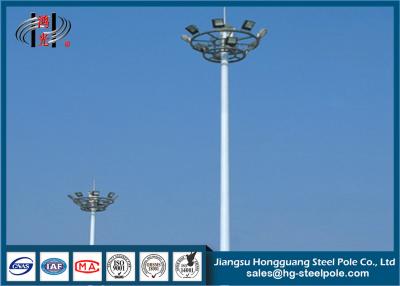 China H 35m Steel Tubular Parking Lot Light Poles 2mm - 30mm Thickness for sale