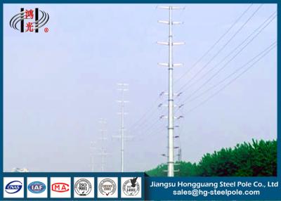 China Customized Steel Transmission Poles , Octagon Steel Tubing Galvanized Steel Pole for sale