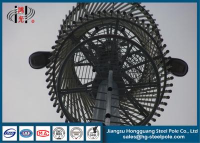China HDG Telescopic Telecommunication Towers , Monopole Cell Tower  With Lights for sale